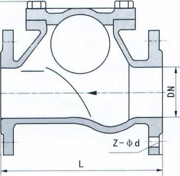 球型止回阀简图